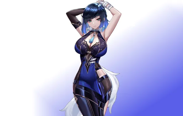Girl, sexy, boobs, anime, pretty, babe, Genshin Impact, Genshin