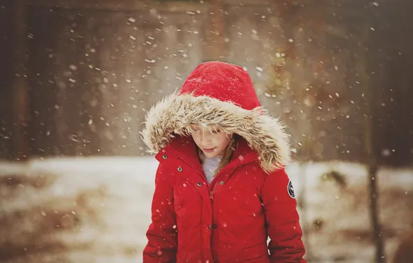 Winter, girl, snow