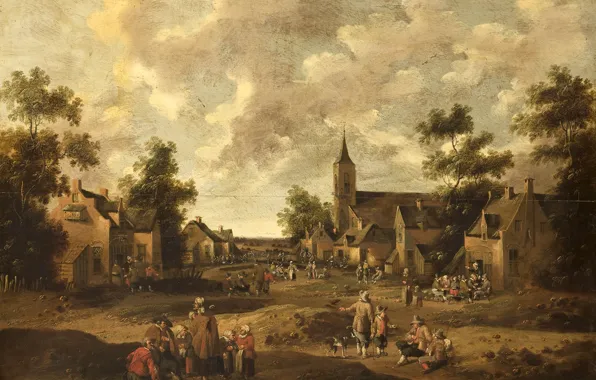 Picture landscape, picture, The Jost Cornelis Dropcloth, Village Street