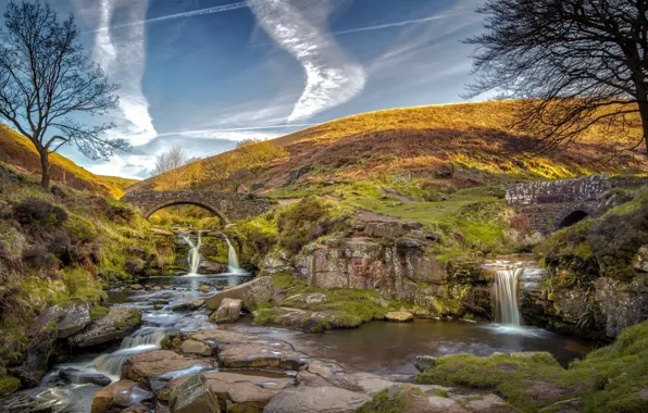 Picture the sky, bridge, nature, river