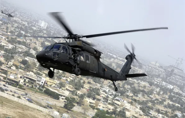 Flight, the city, Sikorsky, UH-60, Black Hawk, black hawk