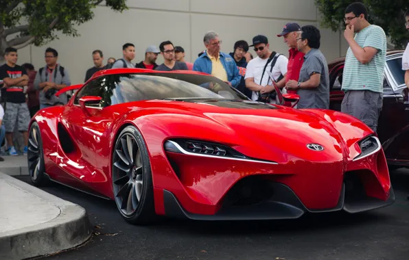 Car, concept, Red, Car, Auto, sports, Toyota FT-1
