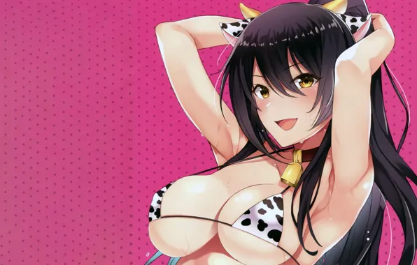 Picture girl, sexy, cleavage, long hair, boobs, anime, beautiful, pretty