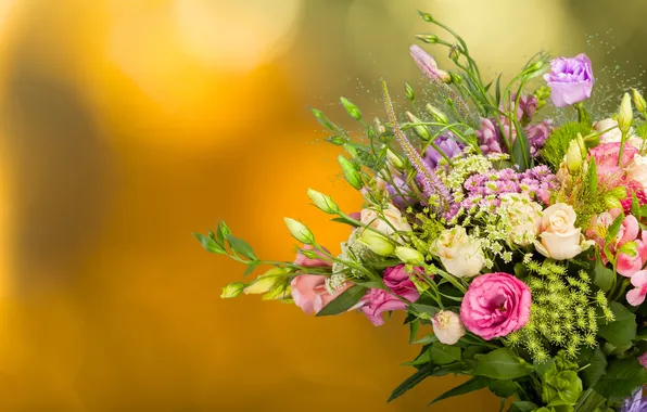 Background, roses, bouquet, buds, chrysanthemum, eustoma