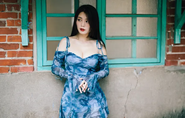 Girl, background, Asian