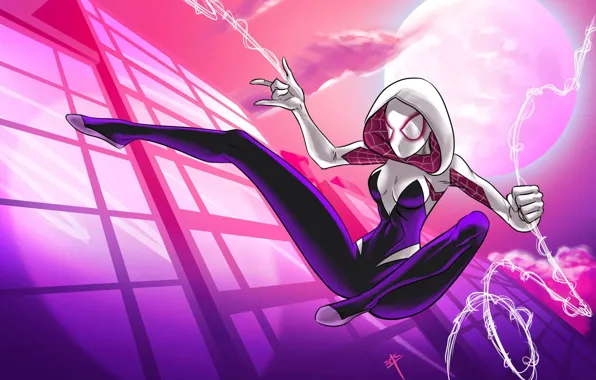 Spider-Gwen Purple Desktop Wallpaper - Spider-Gwen Wallpaper 4k