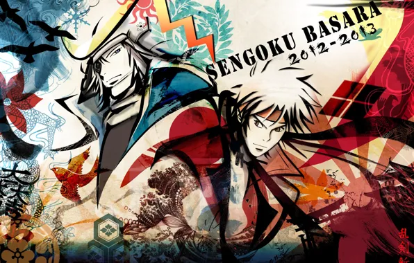 Background, patterns, art, guys, Sengoku Basara, The Era Of Unrest