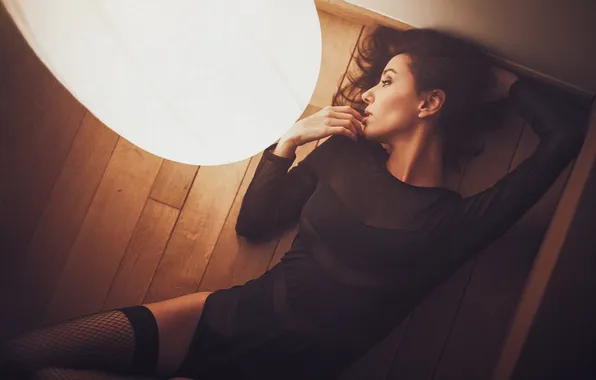 Girl, face, hair, lamp, stockings, figure, Mila