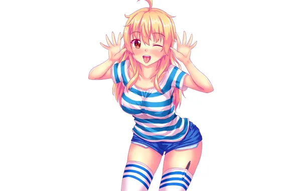 Picture handle, girl, pinstripes