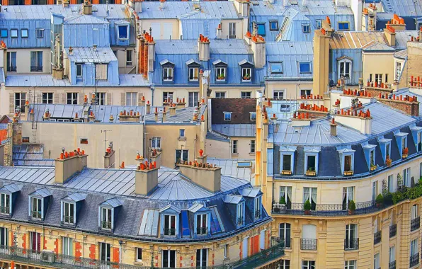 Picture France, Windows, home, the rooftops of Paris