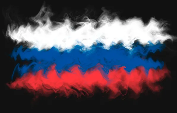 Picture abstraction, smoke, flag, Russia, tricolor, Russia