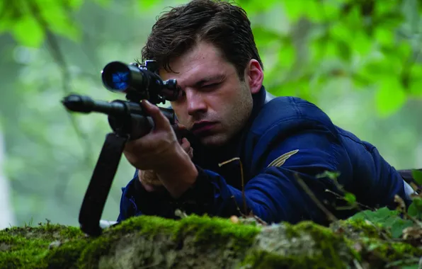 Optics, sniper, sight, rifle, bokeh, The first avenger, Sebastian Stan, Bucky Barnes