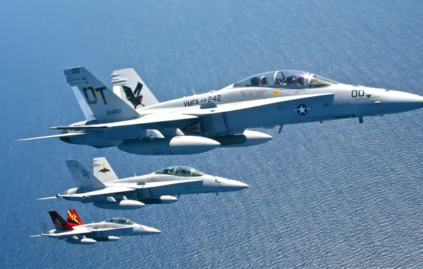 Picture flight, fighters, Super Hornet, F-18, deck
