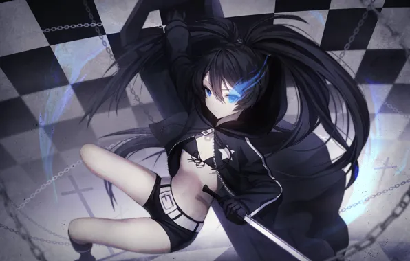 Girl, Sword, black rock shooter, catch the worm, inosia