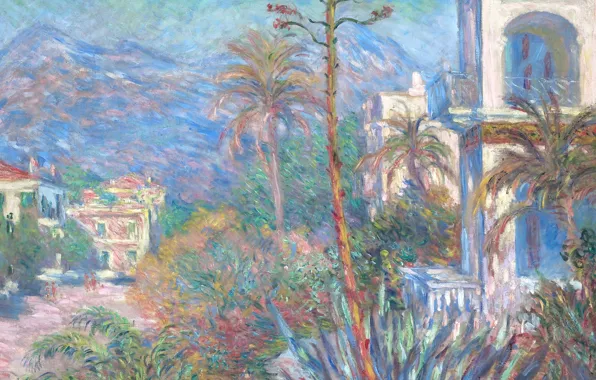 Landscape, picture, Claude Monet, Villas in Bordighera