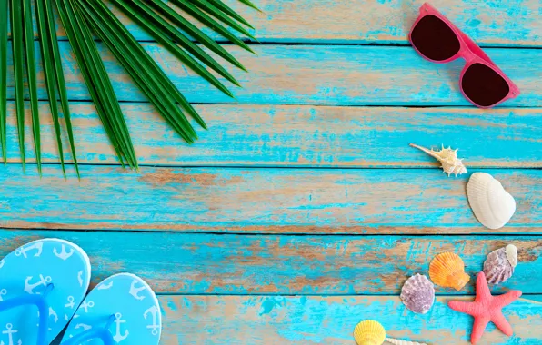 Sand, beach, background, stay, Board, star, glasses, shell