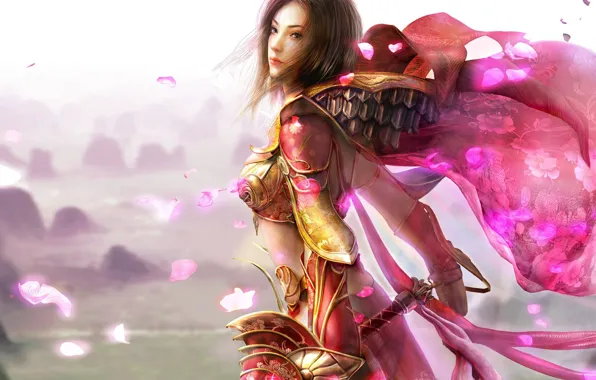 Pink, petals, warrior
