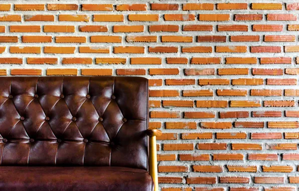 Picture wall, bricks, Armchair