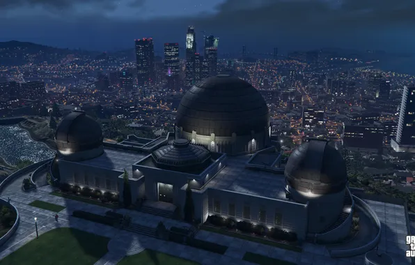 Night, the city, Observatory, Grand Theft Auto V, Los Santos, gta 5