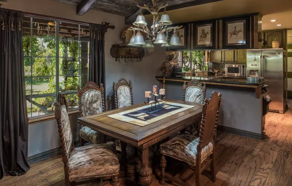Picture trees, design, style, lamp, chair, kitchen, country