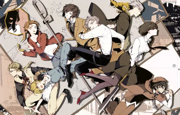 Osamu, dazai, bungou stray dogs, nakajima atsushia, edogawa ranpo, yosano akiko