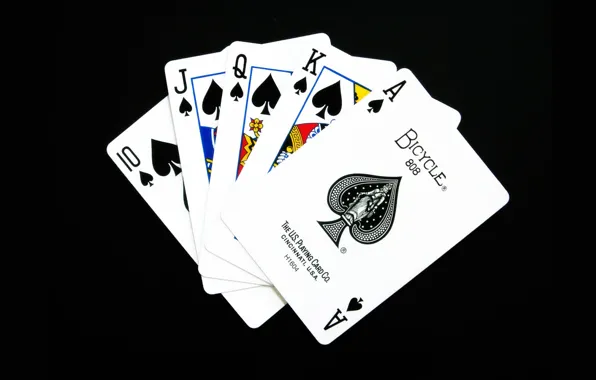 Card, the suit, a Royal flush, poker
