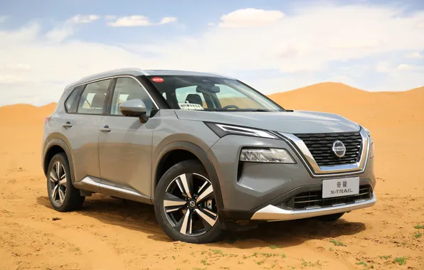 Sand, clouds, Nissan, exterior, 2021, Nissan X-Trail