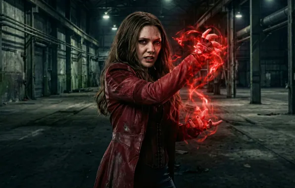 Look, pose, Scarlet Witch, Scarlet Witch, Elizabeth Olsen, Elizabeth Olsen, Avengers: Infinity War, Ва́нда Ма́ксимофф