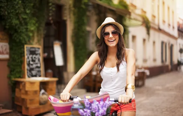 Girl, brown hair, walk, riding