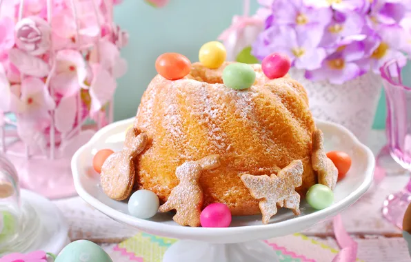 Flowers, eggs, spring, Easter, flowers, spring, Easter, cupcakes