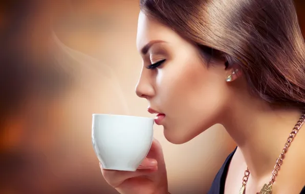 Picture girl, decoration, coffee, Cup, the aroma of coffee, Anna Subbotina