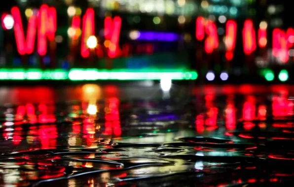 Water, reflection, Lights