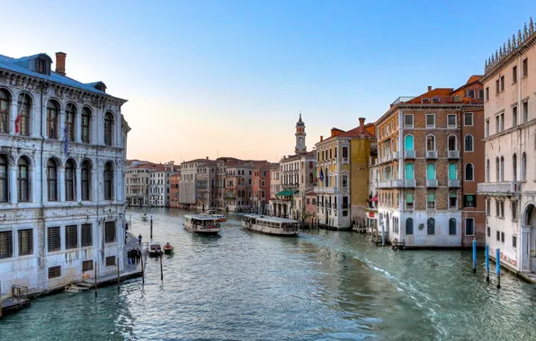 Water, the city, building, home, channel, Venice