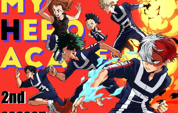 Anime, art, heroes, characters, Boku no Hero Academy, My hero Academy