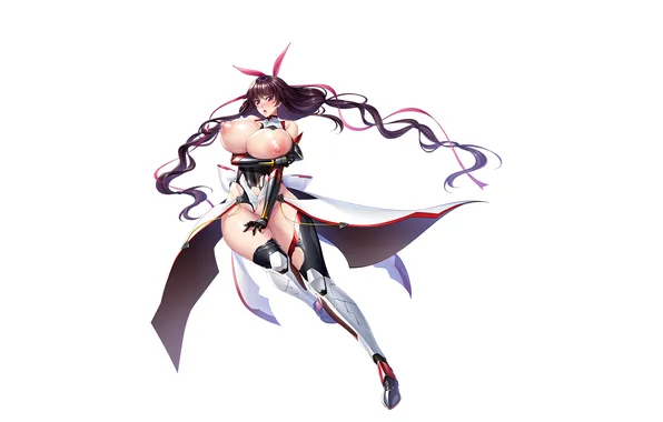 Girl, sexy, thighhighs, erect nipples, long hair, legs, nipples, boobs