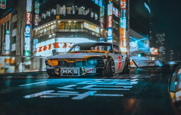 Mustang, The city, Japan, Retro, Machine, Tuning, City, Car