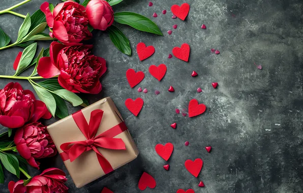 Love, flowers, gift, romance, love, happy, Valentine's day, heart