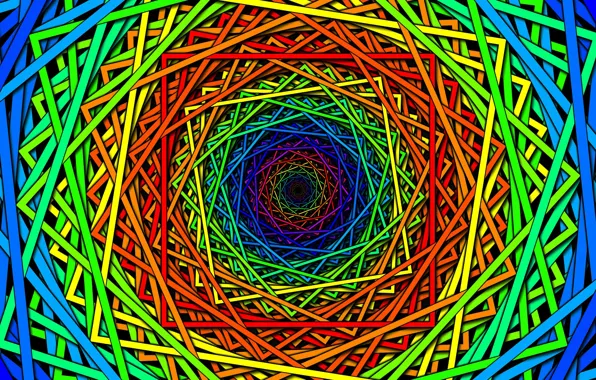 Line, colored, squares, a look at the point
