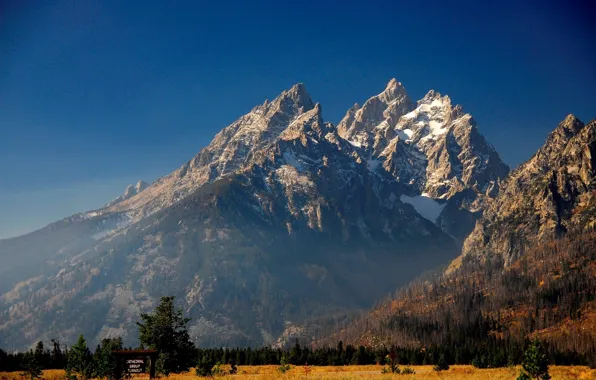 Picture snow, blue, Mountains