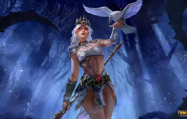 Picture girl, MAG, Raven, Morrigan, moba, Smite, Pale Raven