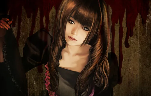 Girl, paint, blood, art, stains, ares6792