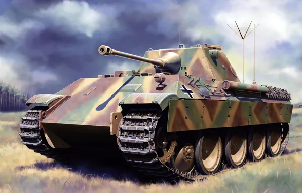 Figure, art, Panther, Tank observation car, the German machine advanced artillery observers, Pz.OBS.Wg.