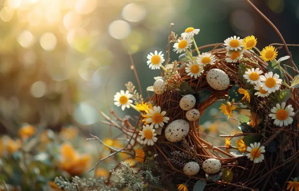 Holiday, eggs, spring, Easter, painted, eggs, Easter, easter composition