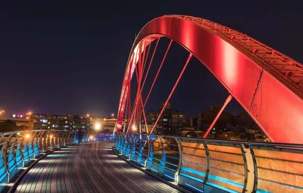 Night, the city, Rainbow bridge