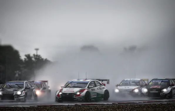 Rain, Chevrolet, race, the car, Honda, car, LADA, Granta
