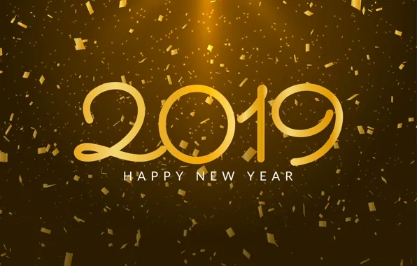 Gold, New Year, figures, golden, black background, black, background, New Year