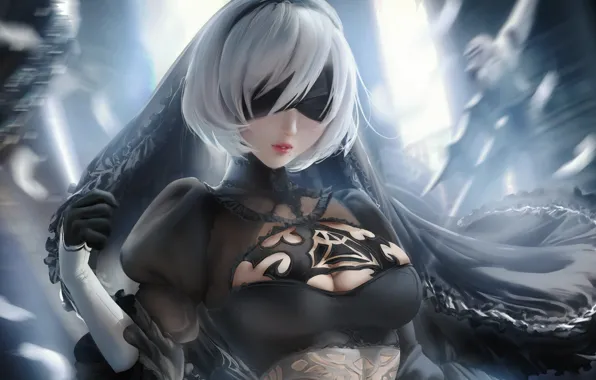 Girl, sexy, cleavage, blouse, boobs, anime, beautiful, short hair