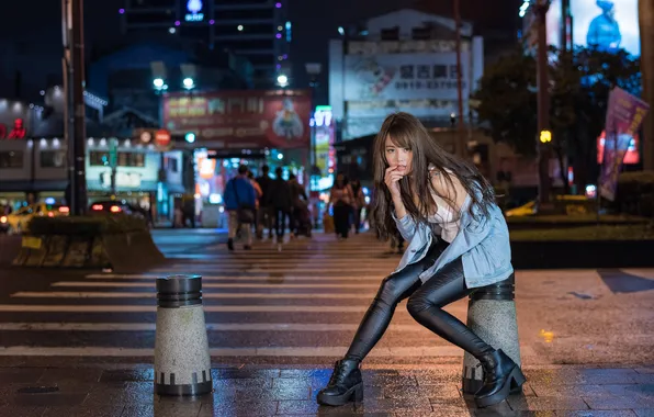 Picture face, the city, style, the evening, Asian