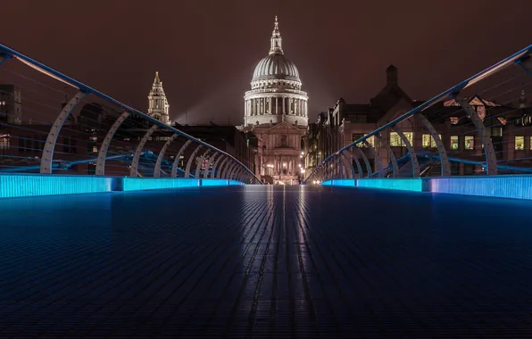 Night, bridge, the city, London, Poveda