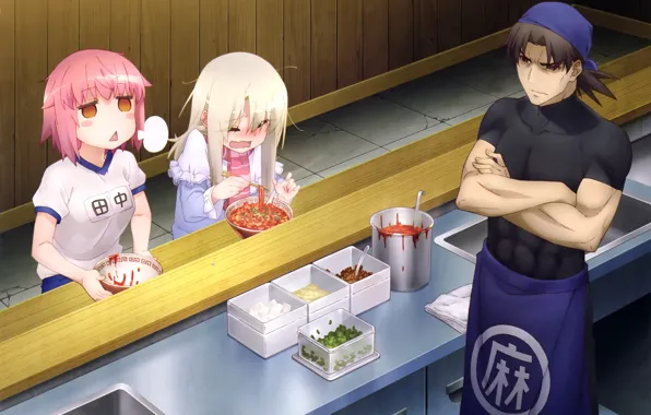 Cook, lunch, spices, at the table, acute, Fate Kaleid Liner Prisma Illya, Illyas lots of …